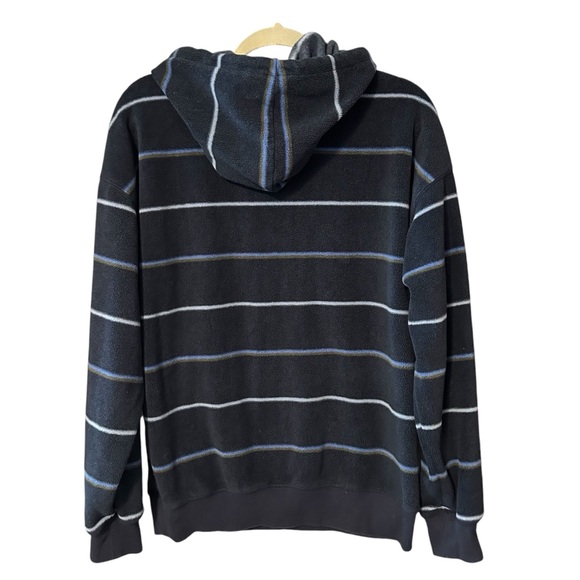 Volcom Unisex Hoodie True To This Fleece Navy Striped Cozy Pocket Navy Sz Small - Picture 2 of 10